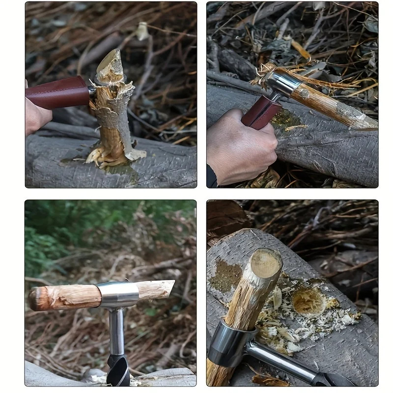 Survival Tools Bushcraft Hand Auger with Scotch Eye for Large Wood Pegs Hand Aug