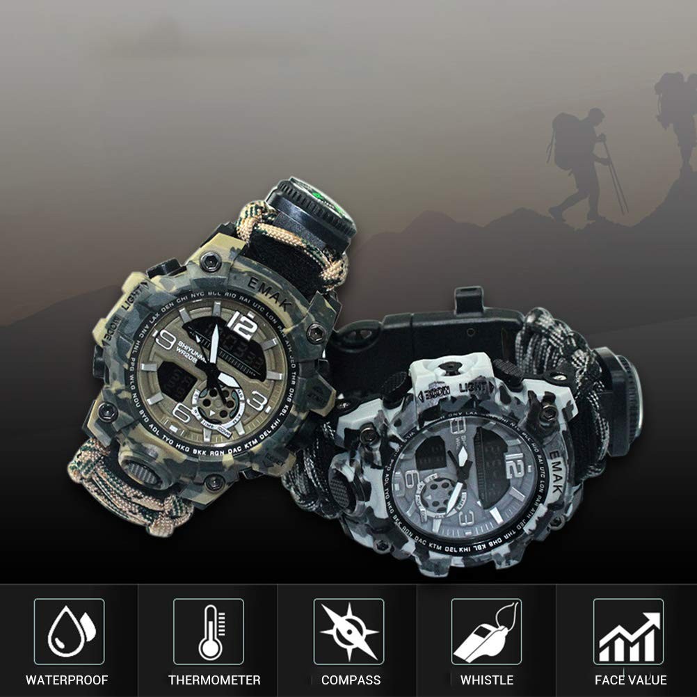 SurvivalMilitary Digital Watch, Outdoor CampingSurvival Watch, Multifunctional Arm…