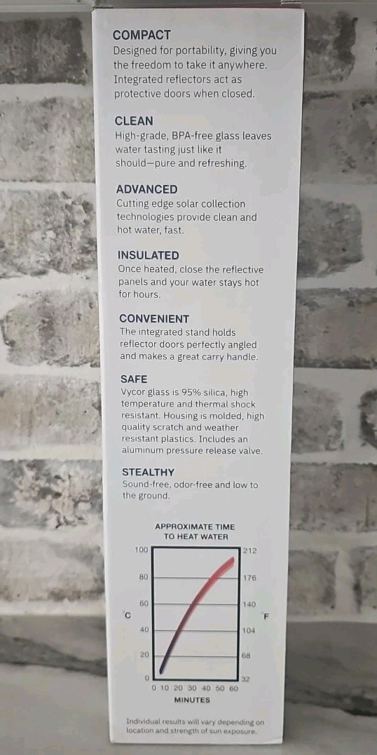 4Patriots Sun Kettle Water Heater: Portable Solar Thermos 16.9fl oz / 500ml