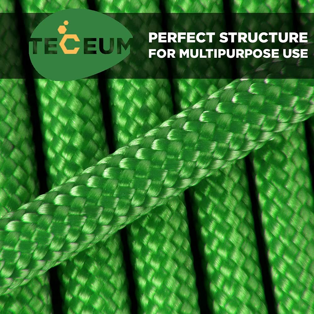 TECEUM Paracord Type III 550 Green – 100 ft – 4mm – Tactical 100 ft,