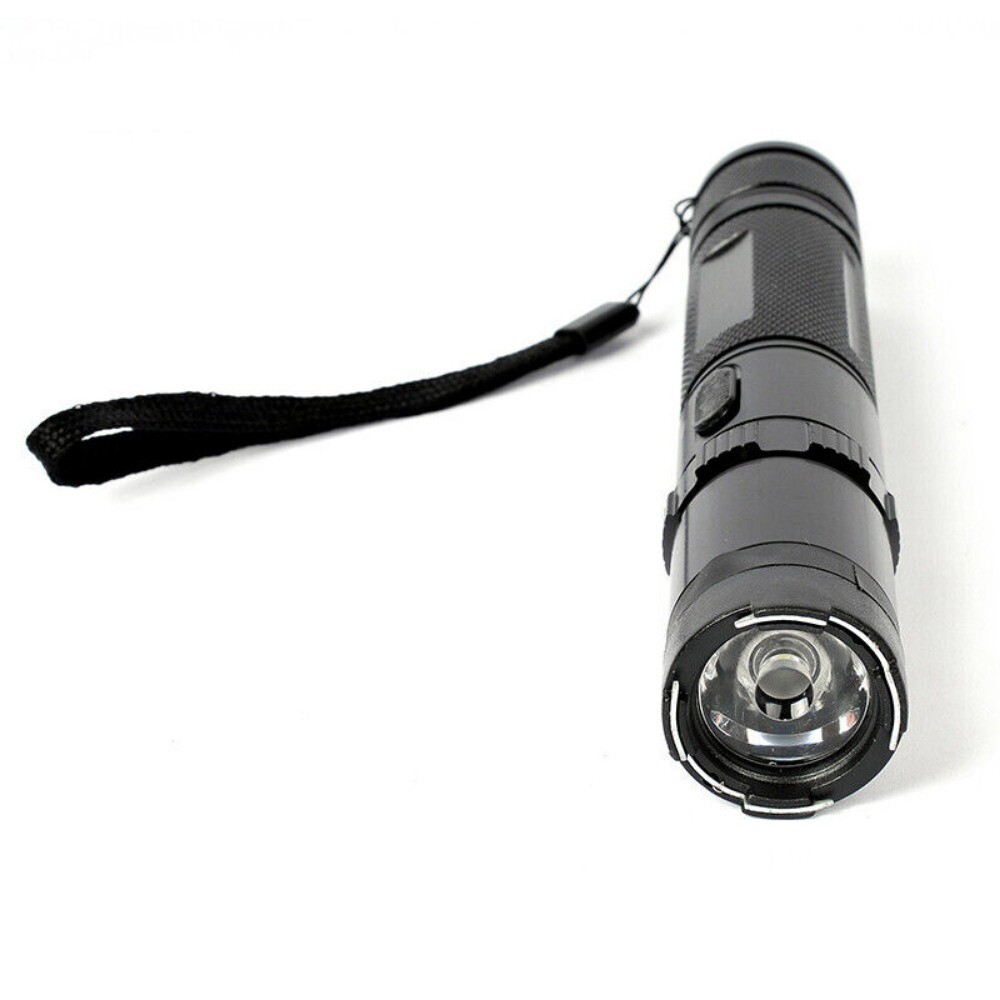 Stun Gun 1101 700 BV Heavy Duty Metal Rechargeable LED Flashlight Black
