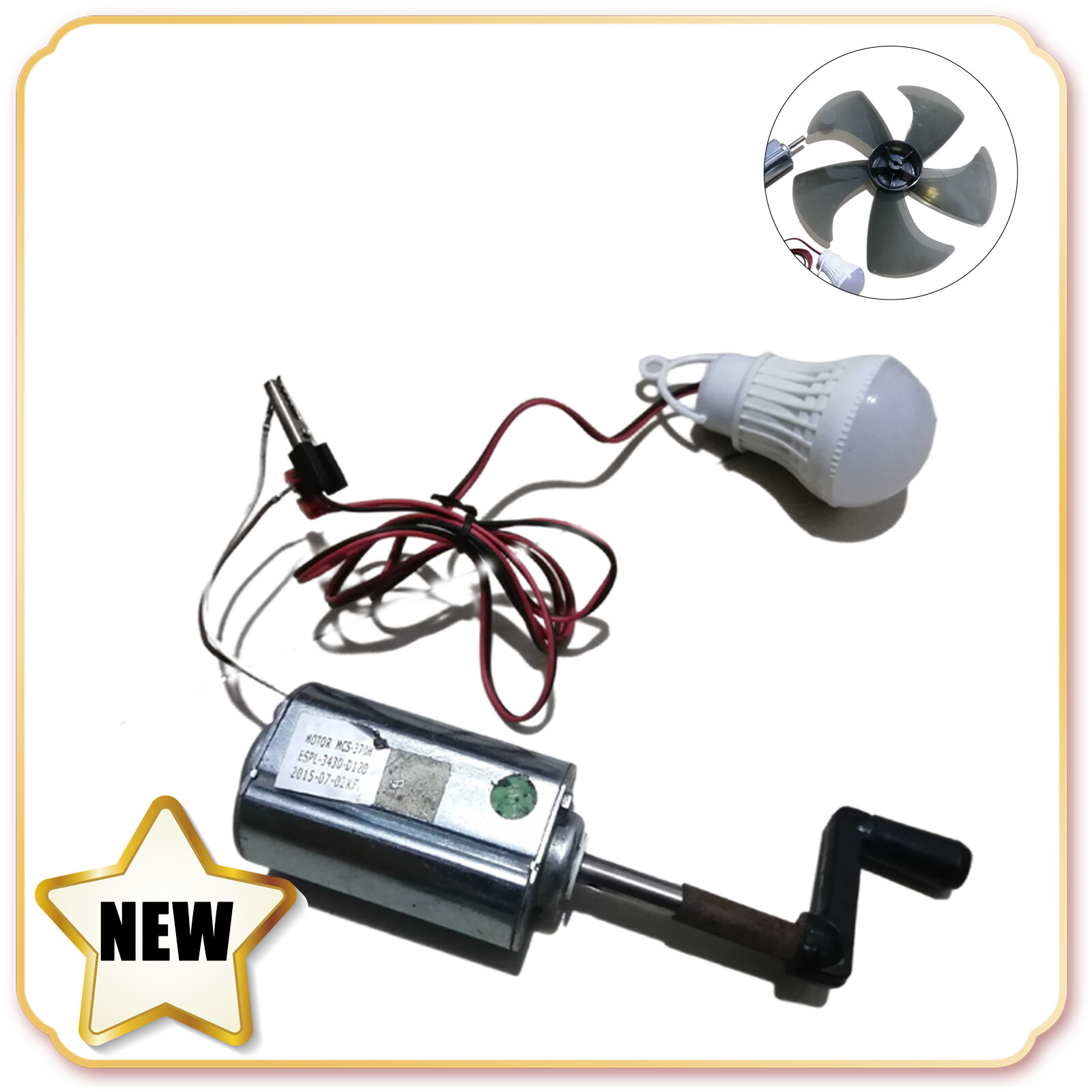 New DIY Breeze Wind Turbine/hand Crank Model Permanent Magnet Generator 12V 80W