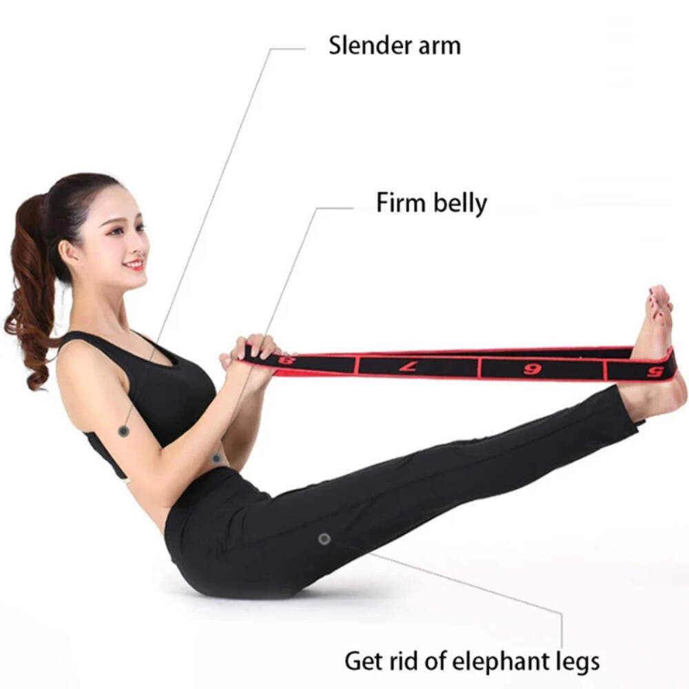 8 Section Style Dance Yoga Stretching Belt Pilates Fitness Tension Digital Elast