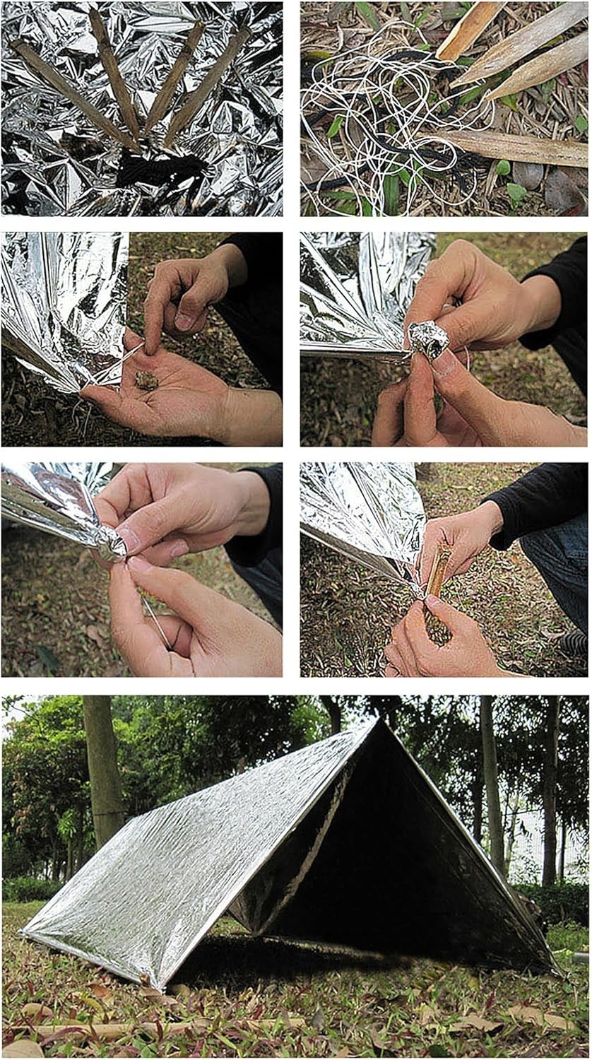 10 Pack Mylar Emergency Blankets Survival Compact Insulated Camping First Aid