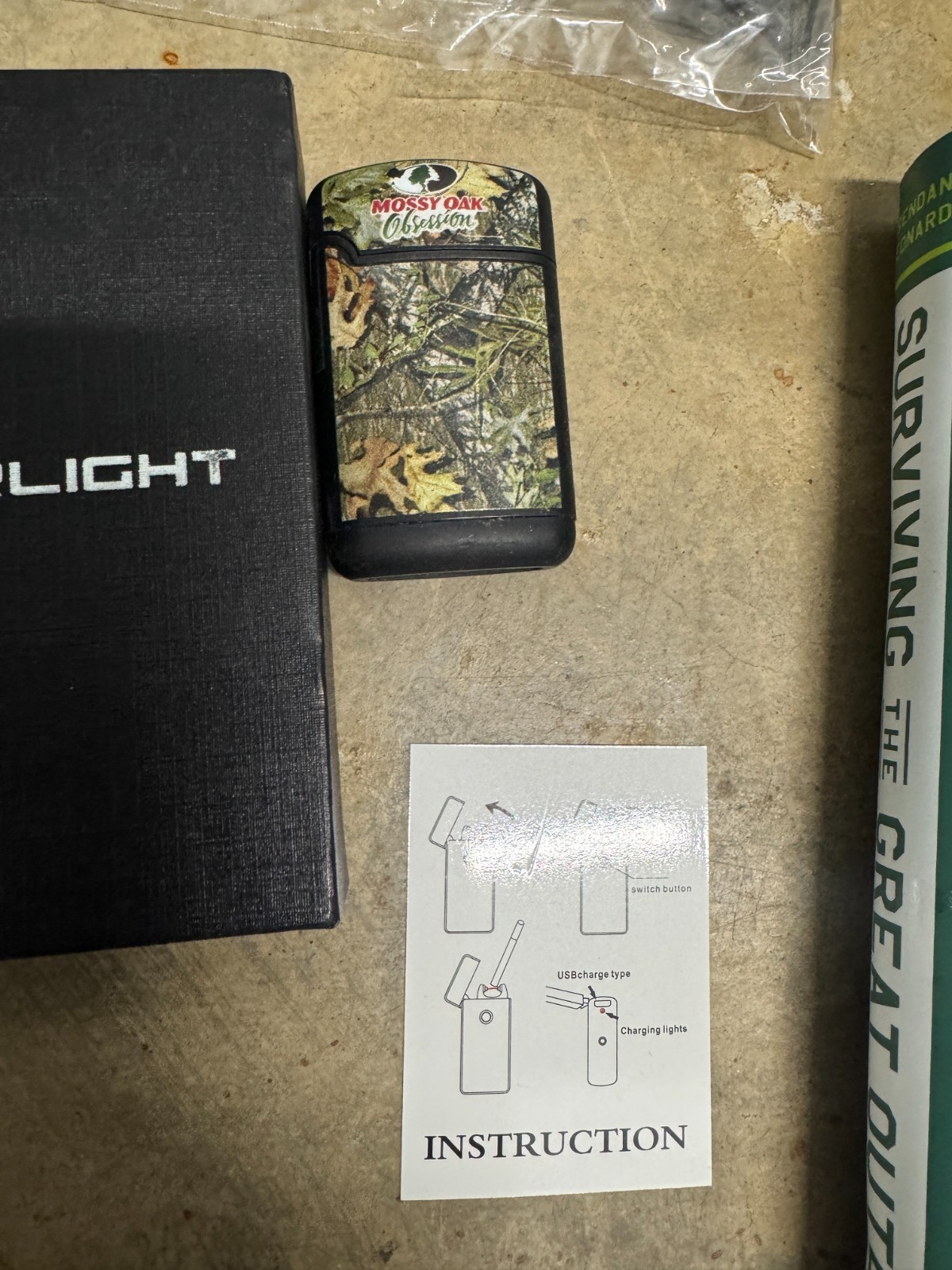 “Lot EDC Survival Gear 9-in-1 Tool Kit + SaberLight Plasma Lighter + Book New