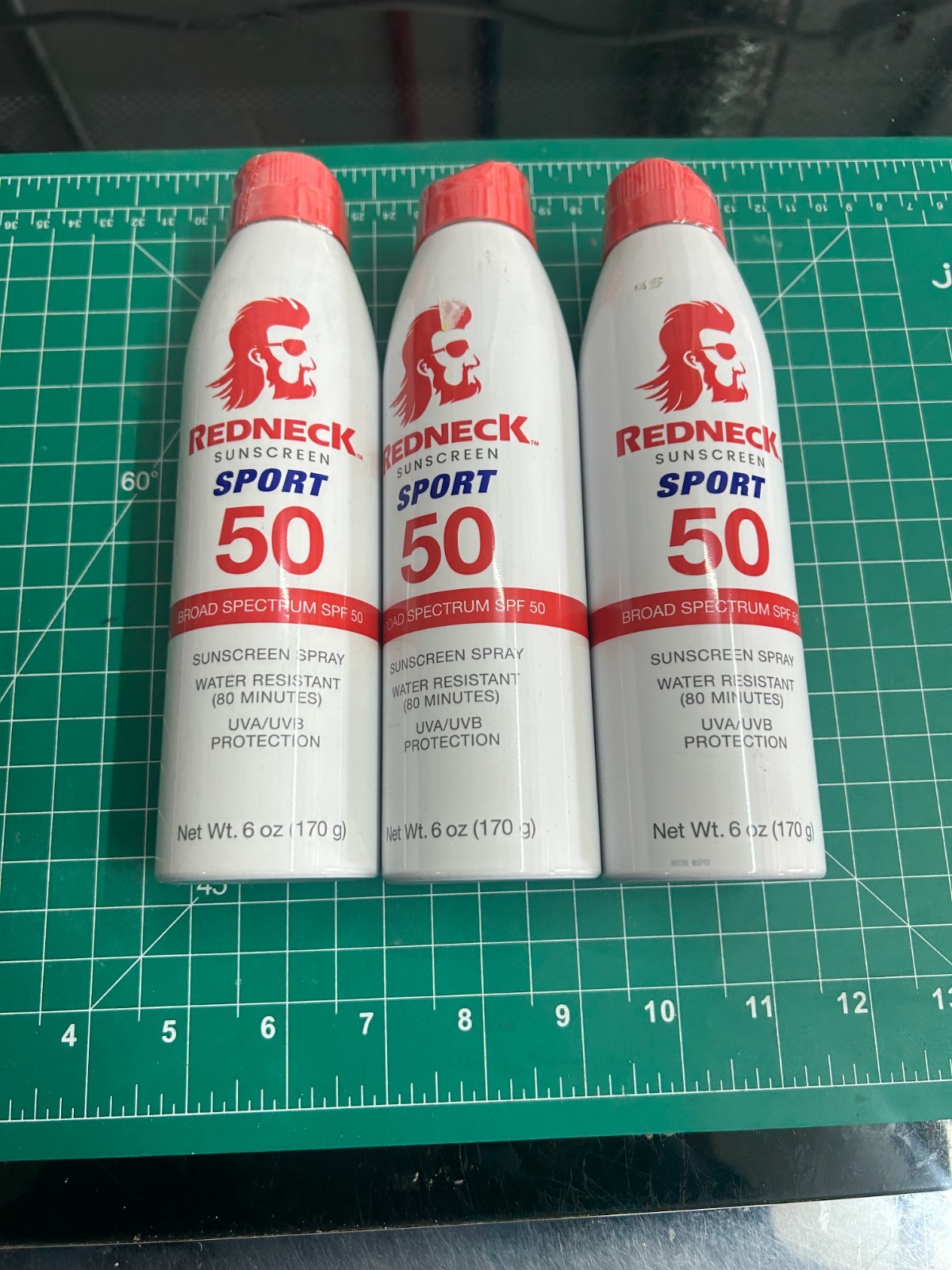 3-PACK Redneck Sunscreen Sport SPF 50 Broad Spectrum Water Resistant 6OZ spray
