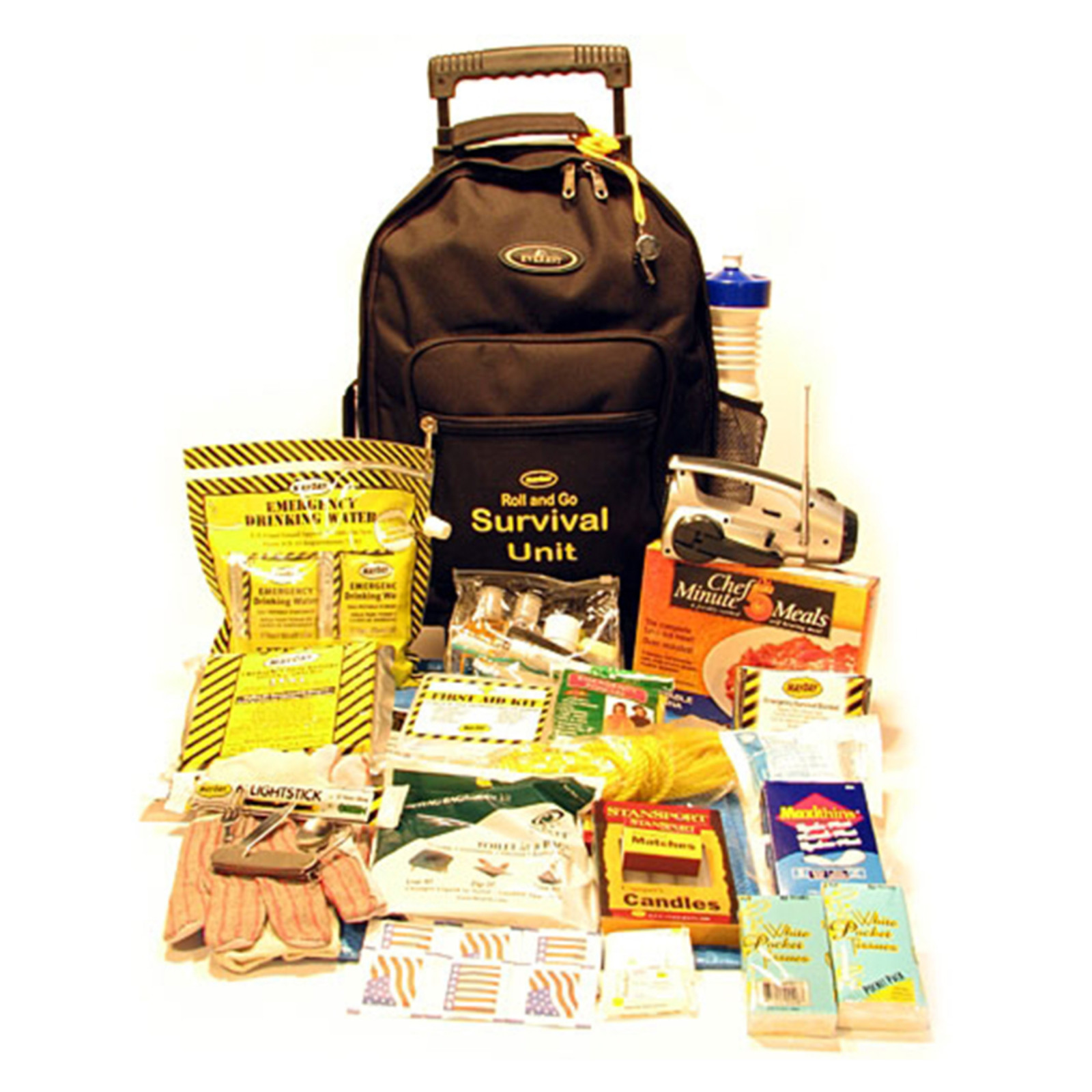 13074 Roll And Go Survival Kit (1 Person Kit) Food, Water, Lighting & Blanket