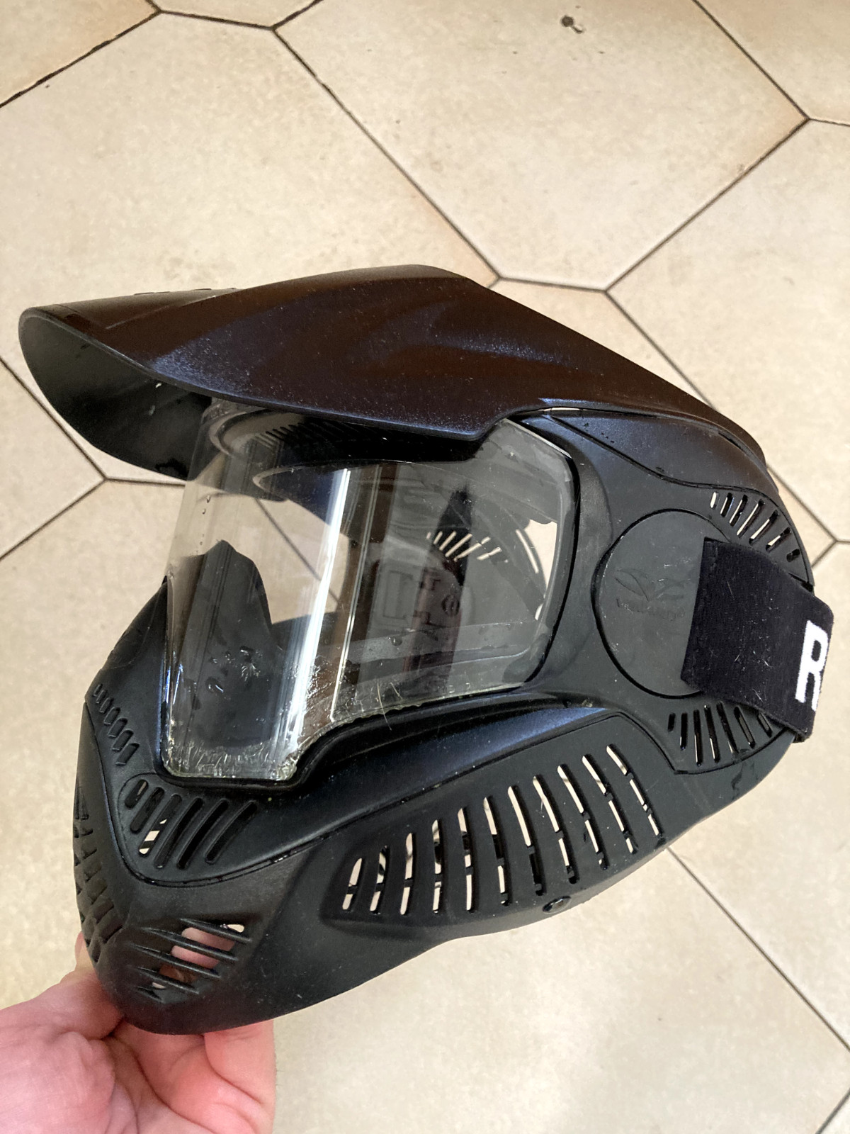 Valken Paintball Mask Full Face Goggles Black Adjustable Strap – Excellent Condi