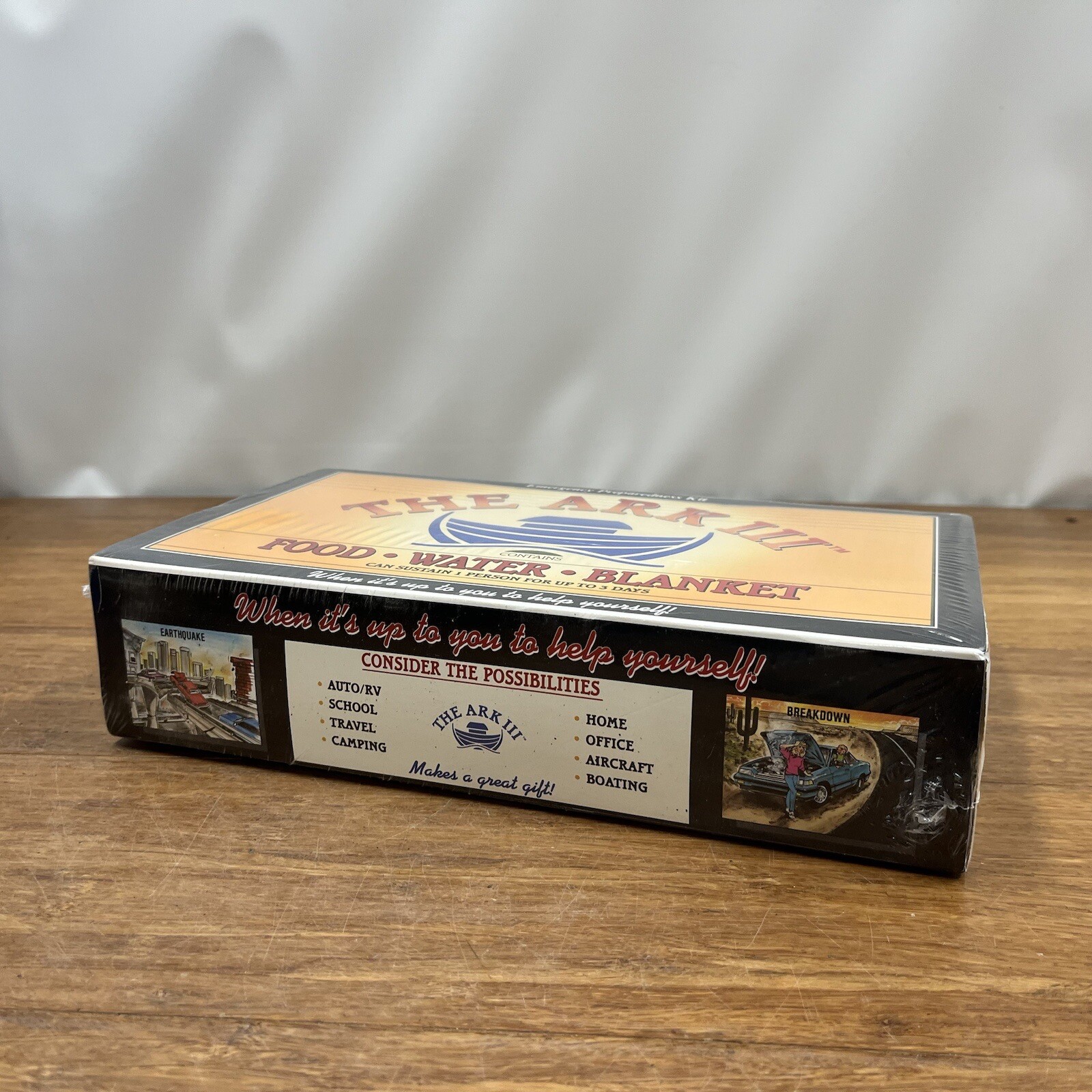 THE ARK Personal Care Survival Kit – Food Water Blanket First Aid NOS Sealed Box