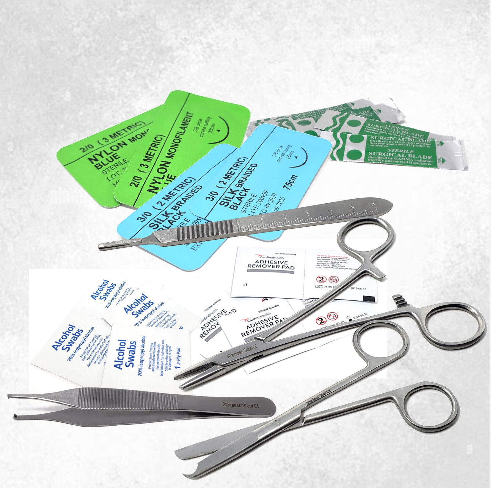 #1 Survival Surgical Kit Wound Suture Kit, Needle Holder Forceps Scalpel
