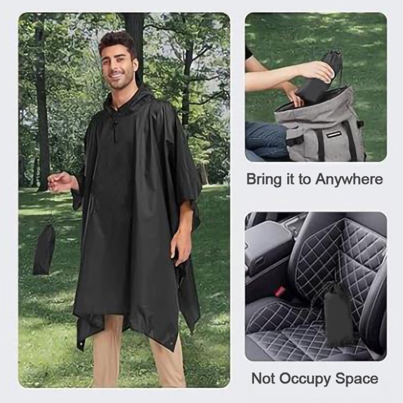 Large Lightweight Rain & Wet Weather Multi-Use Waterproof Camping Hiking Poncho