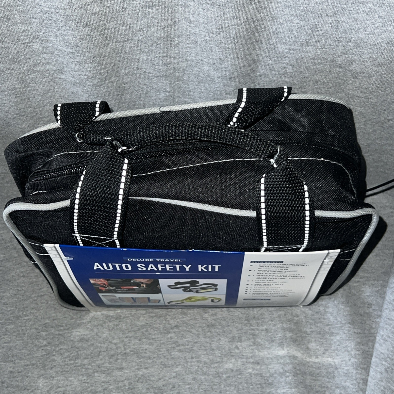 Deluxe Travel Safety Kit Black – Justin Case Auto Safety Roadside Assistance