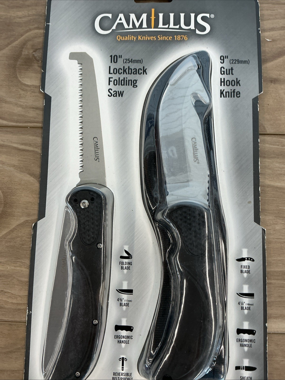 Camillus Game Hunter 9″ Gut Hook Knife W/ 10″ Folding Saw Combo Kit- 2 Piece Set