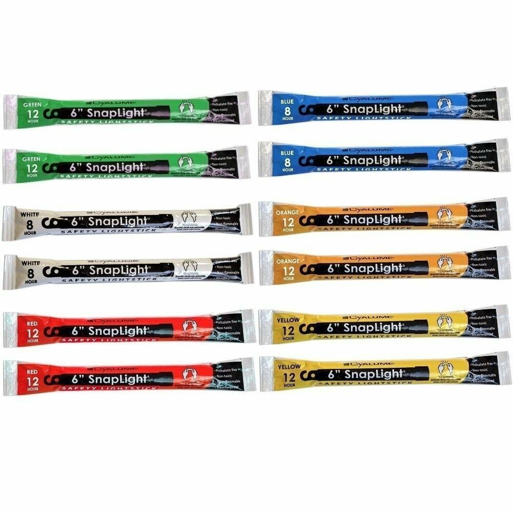 12 Multi Pack Cyalume Lightsticks Emergency Survival Blackouts Hunting Fishing