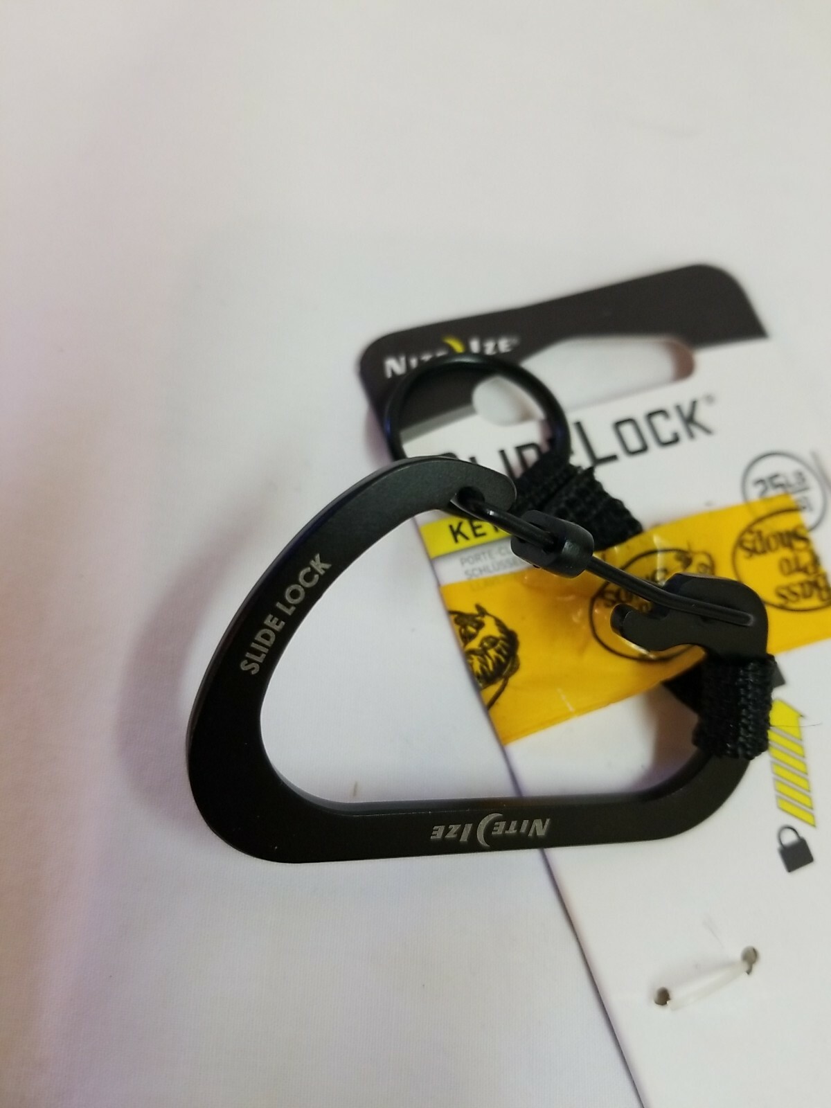 Nite Ize SlideLock Key Ring #3 Black Stainless Steel Locking Keychain Carabiner