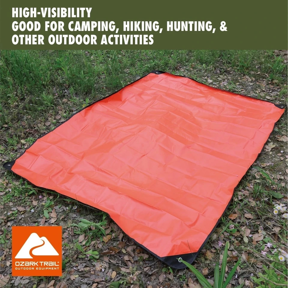 Ozark Trail Survival Camping Blanket Orange 0.99 lb Reflective Thermal Outdoor