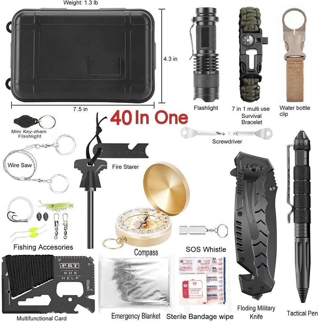 Galaxy 40 piezas en uno para kits de emergencia de supervivencia Gear Outdoor