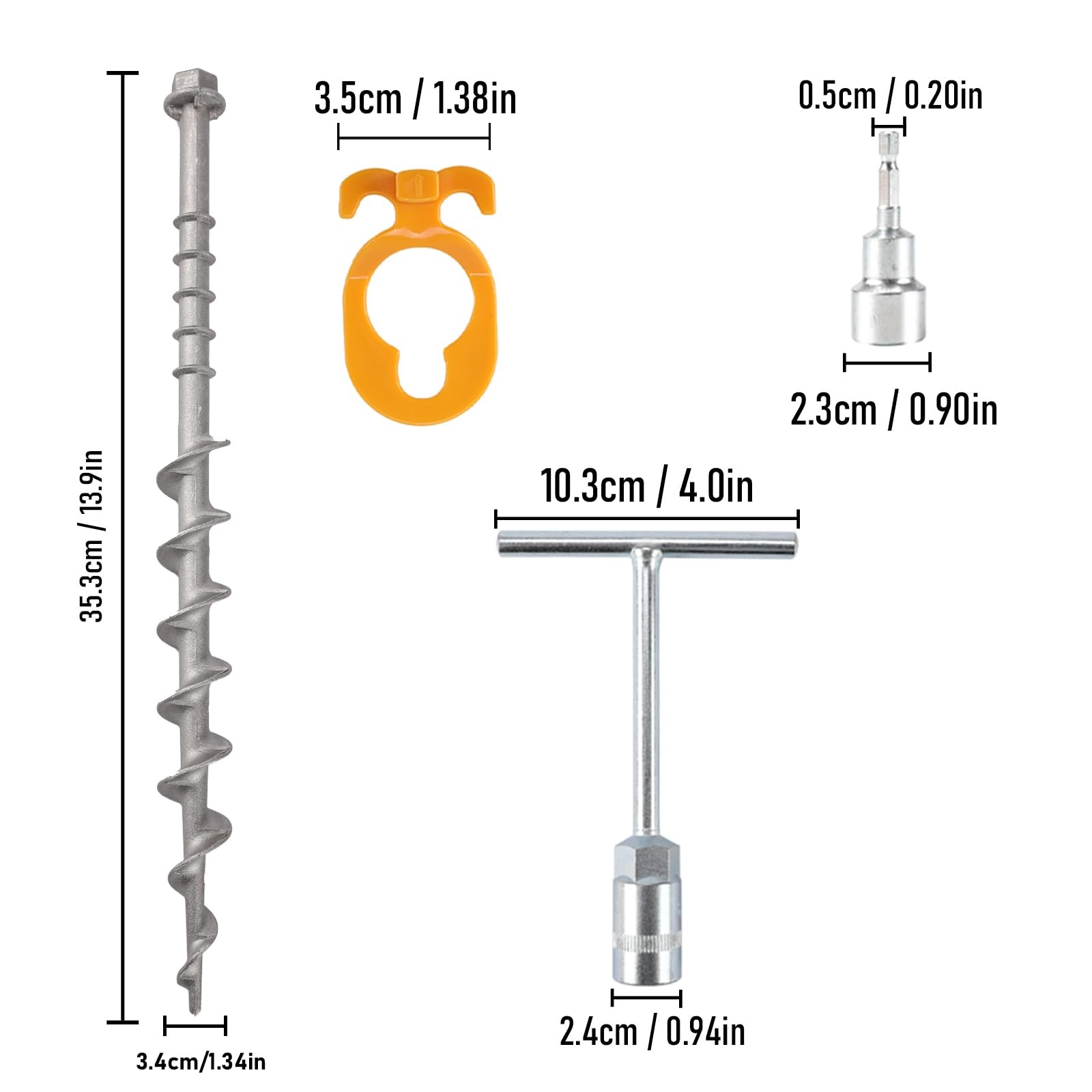 Keltrion 12 PCS Screw in Tent Stakes for Women Men – Ground Anchors Silver