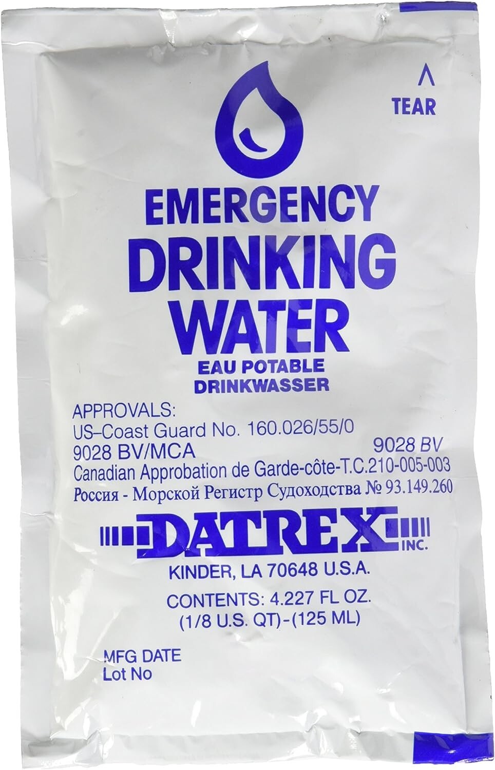 Datrex Emergency Survival Water Pouch (Pack of 64) 125ml ( Free Shipping )