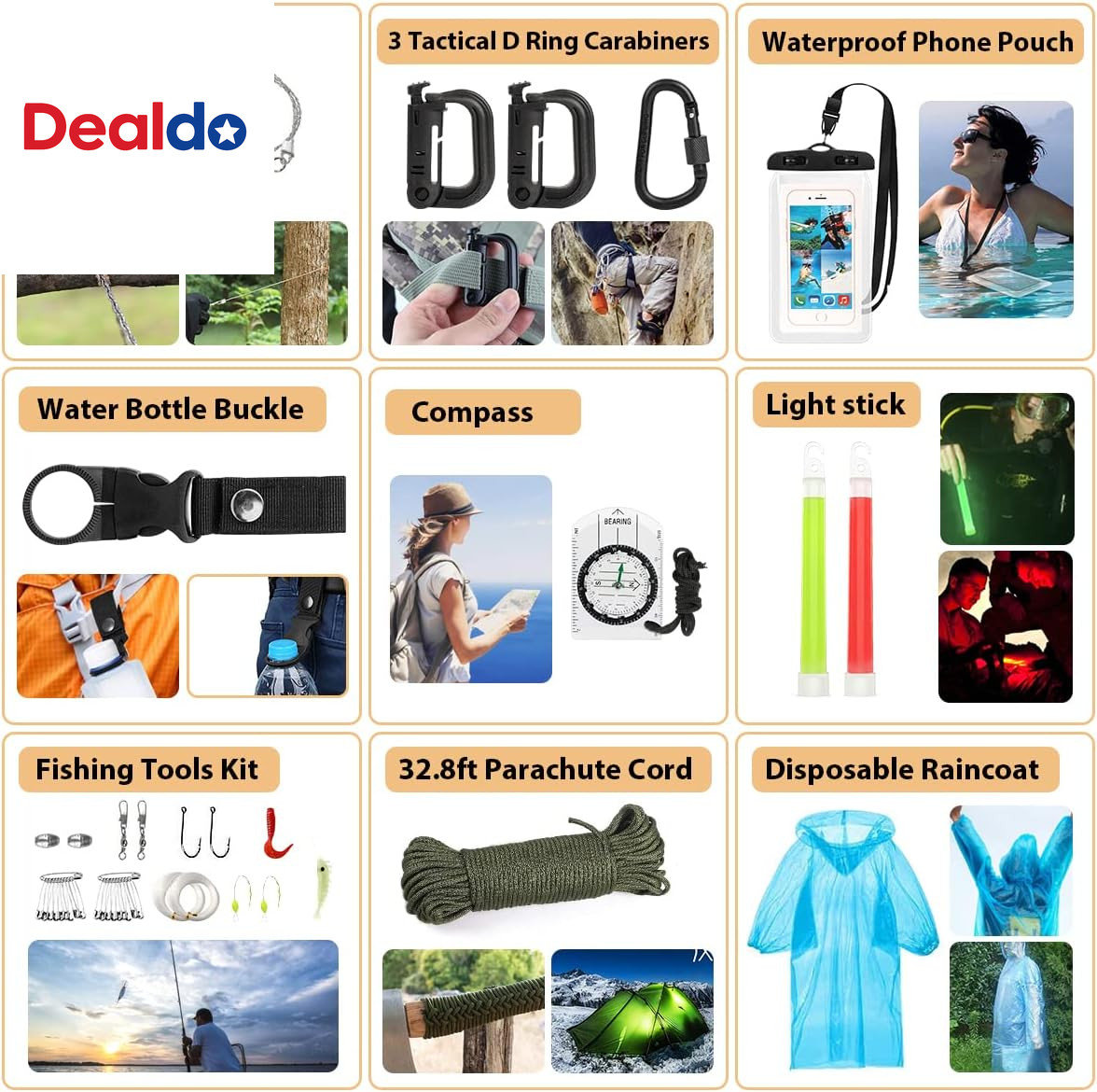 Survival Kit, 250Pcs Survival Gear First Aid Kit with Molle System Compatible Ba
