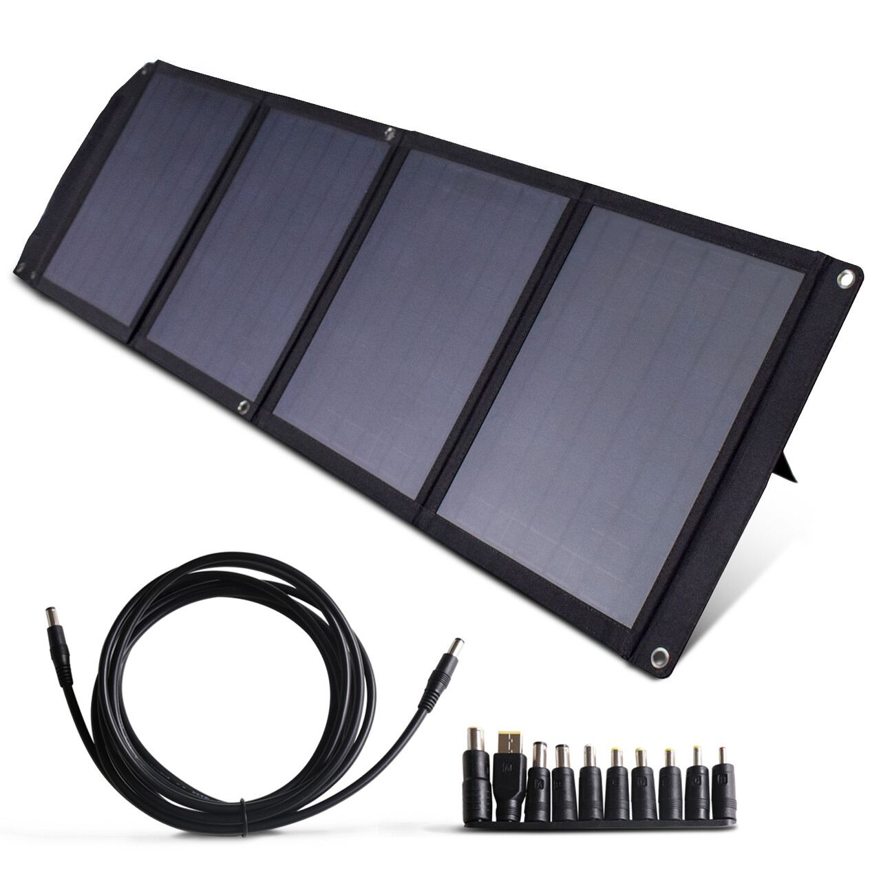 Tenergy Portable 60W Solar Panel Foldable Charger 18V Charging 5V USB CE ROHS