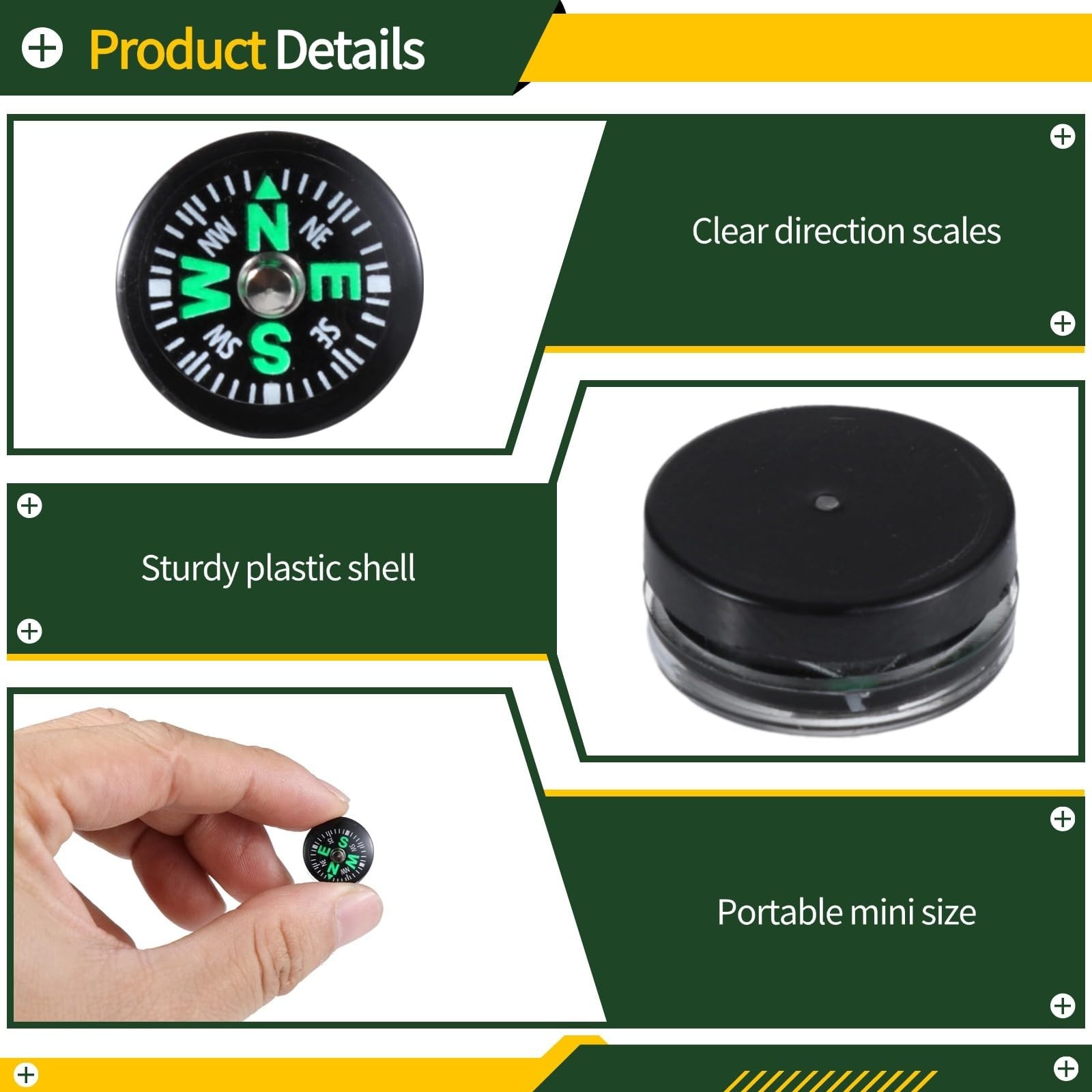 200 Pcs Mini Oil Filled Pocket Compasses – Portable Survival Gear for Hiking, Ca