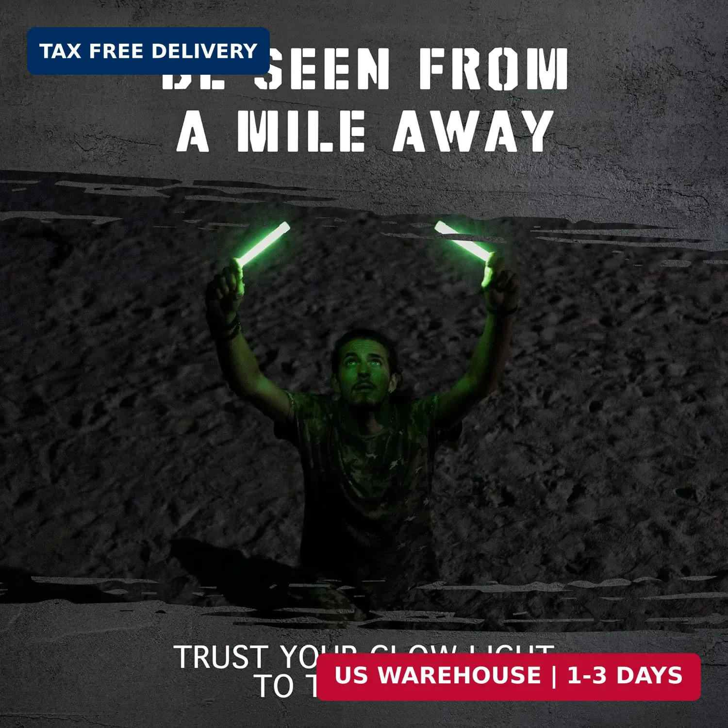 Emergency Glow Sticks with 12 Hours Duration, Individually Wrapped Industrial Gr