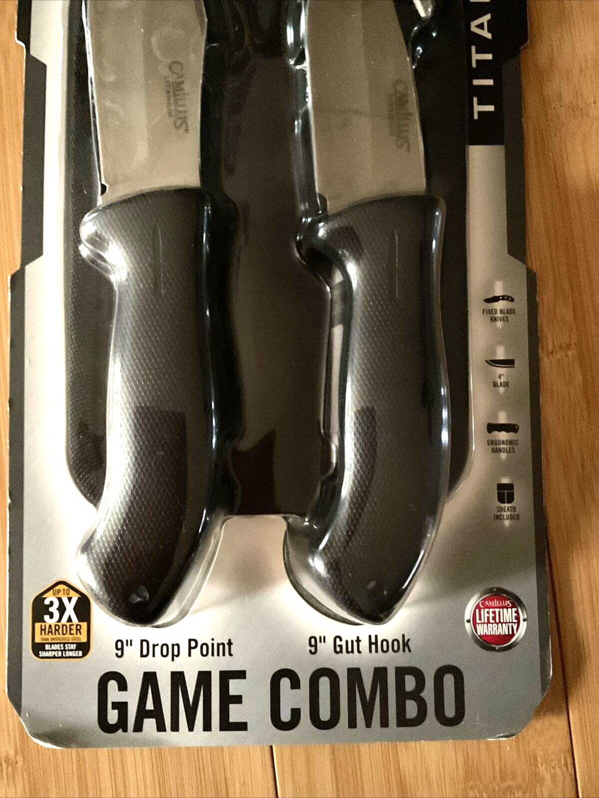 Camillus Game Hunting Combo 9″ Gut Hook Knife 9″ Drop Point Combo Set Survival