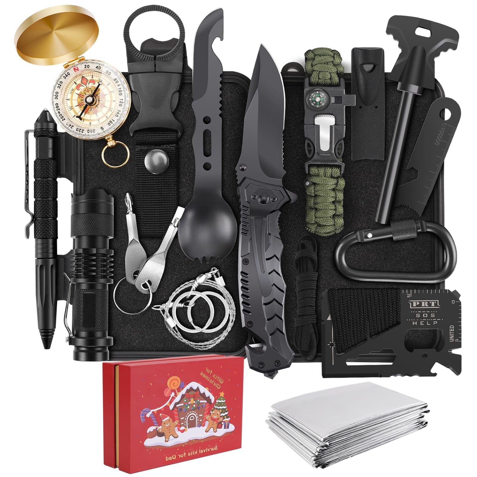 17 in 1 Camping Hunting Fishing Outdoor Adventure Tools Survival Gift Case Kit