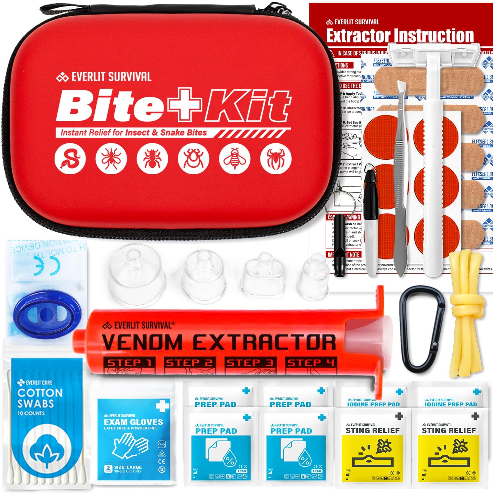 Everlit Bee Sting Snake Bite Kit Venom Extracto Pump Essential First Aid