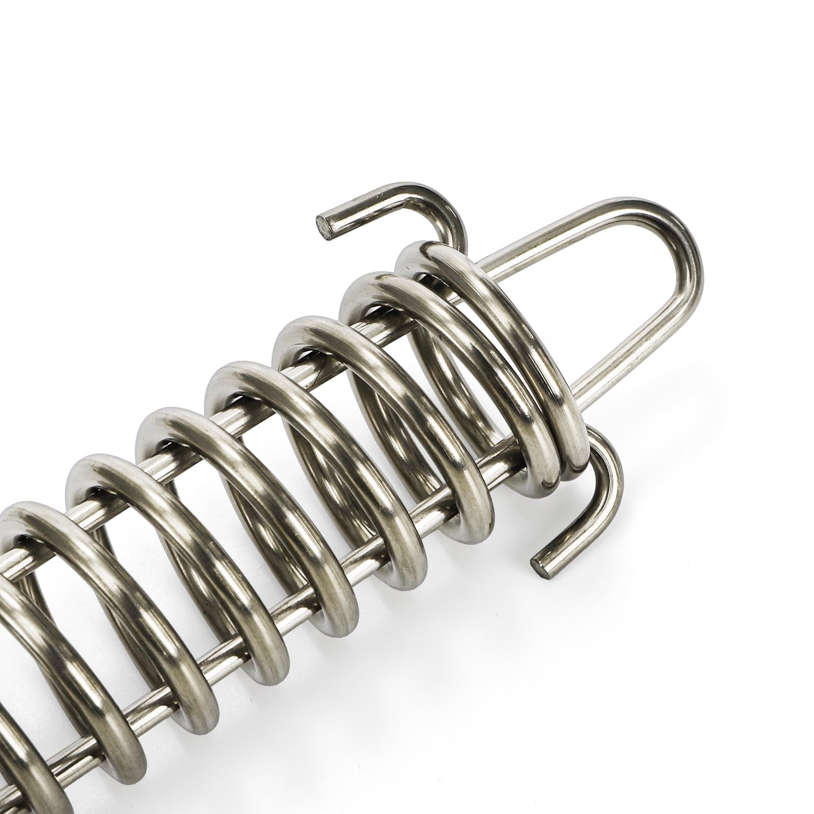 Suwimut 12 Pieces Tent Spring Buckle, Windproof Stainless Steel 4.5″, Silver