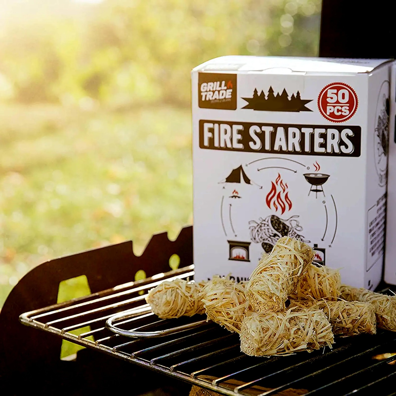 Fire Starters, 50 Count Natural Starters for Pack of 50 Pieces, Brown