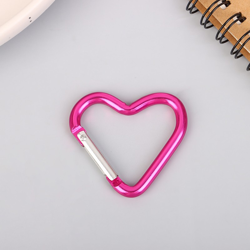 1Pc Heart-shaped Aluminum Alloy Carabiner Key Chain Clip Outdoor Keyring Hook