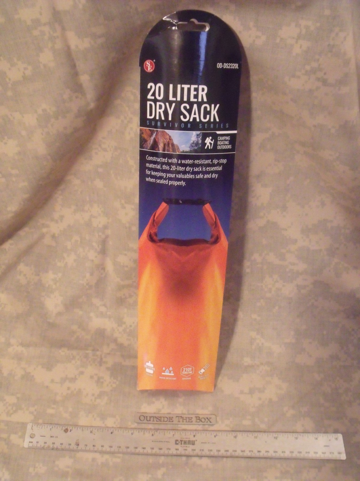 Emergency/Survival – 20L Dry Sack w/buckles, Orange – SE Brand OD-DS2320L