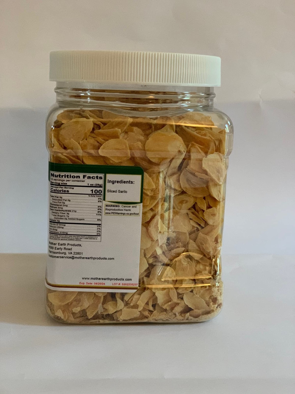Dried Sliced Garlic Quart Jar, 12 oz. 12 Ounce