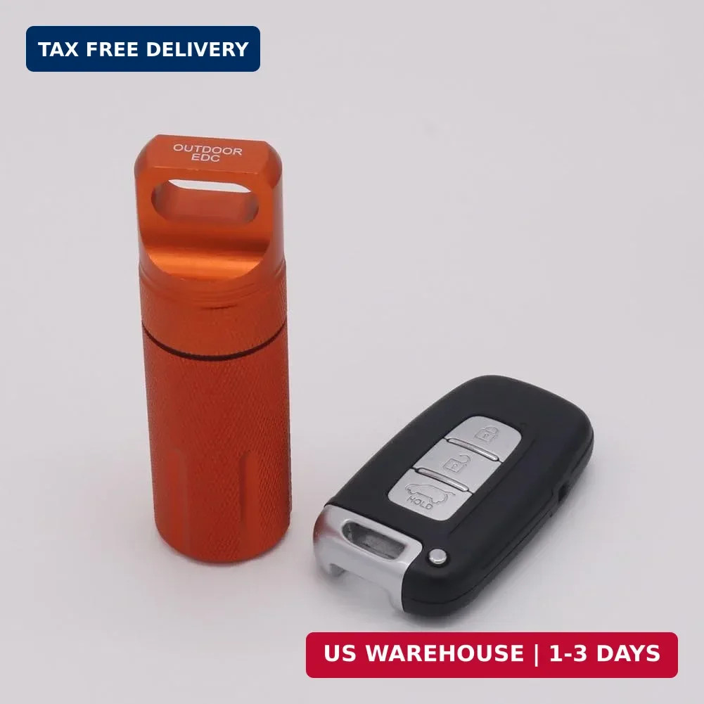 HRX Package Outdoor Waterproof EDC Survival Container Capsule, Airtight Aluminum