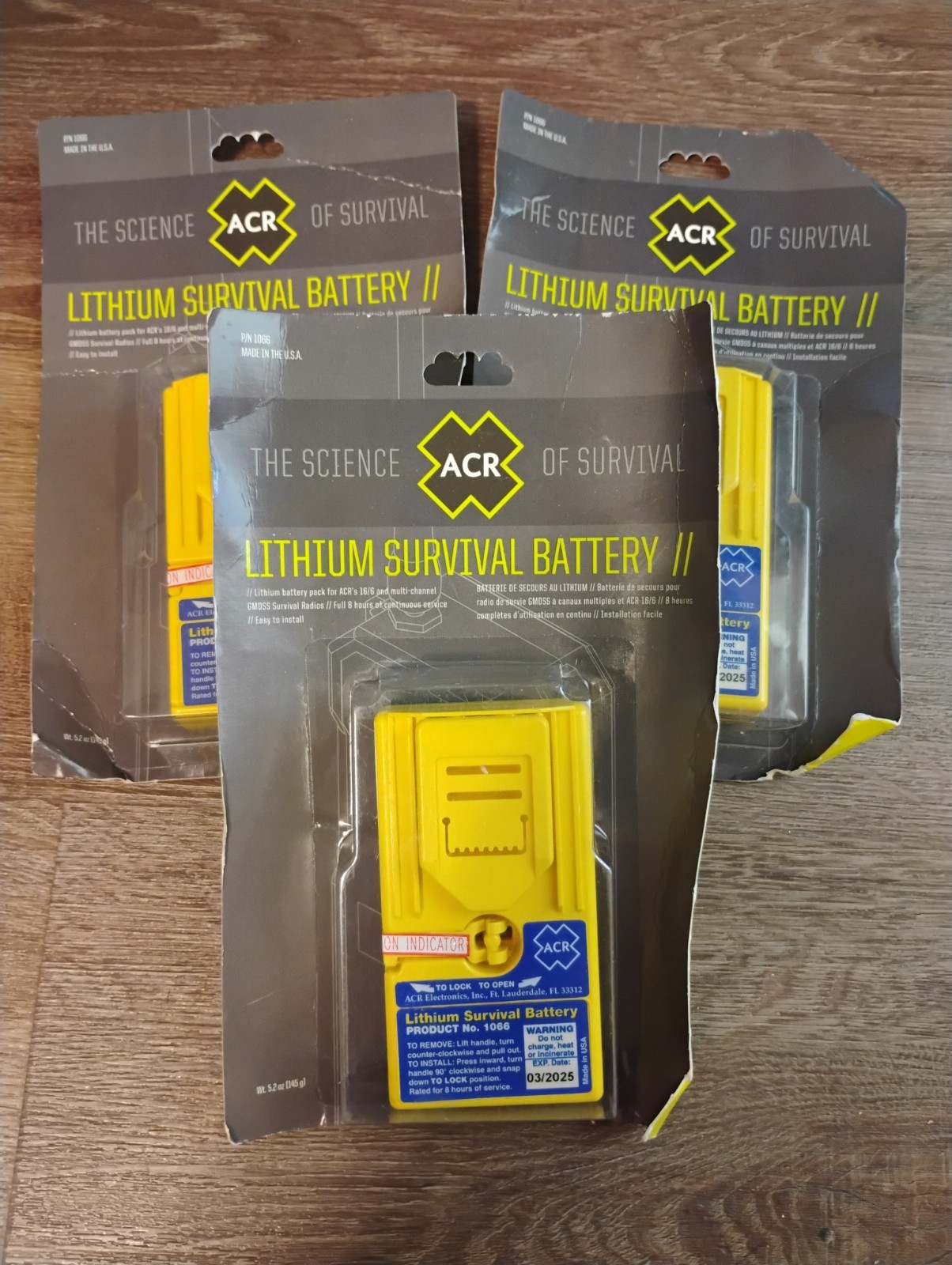 3 ACR GMDSS 16/6 Survival Radios And 3 Lithium Survival Batteries