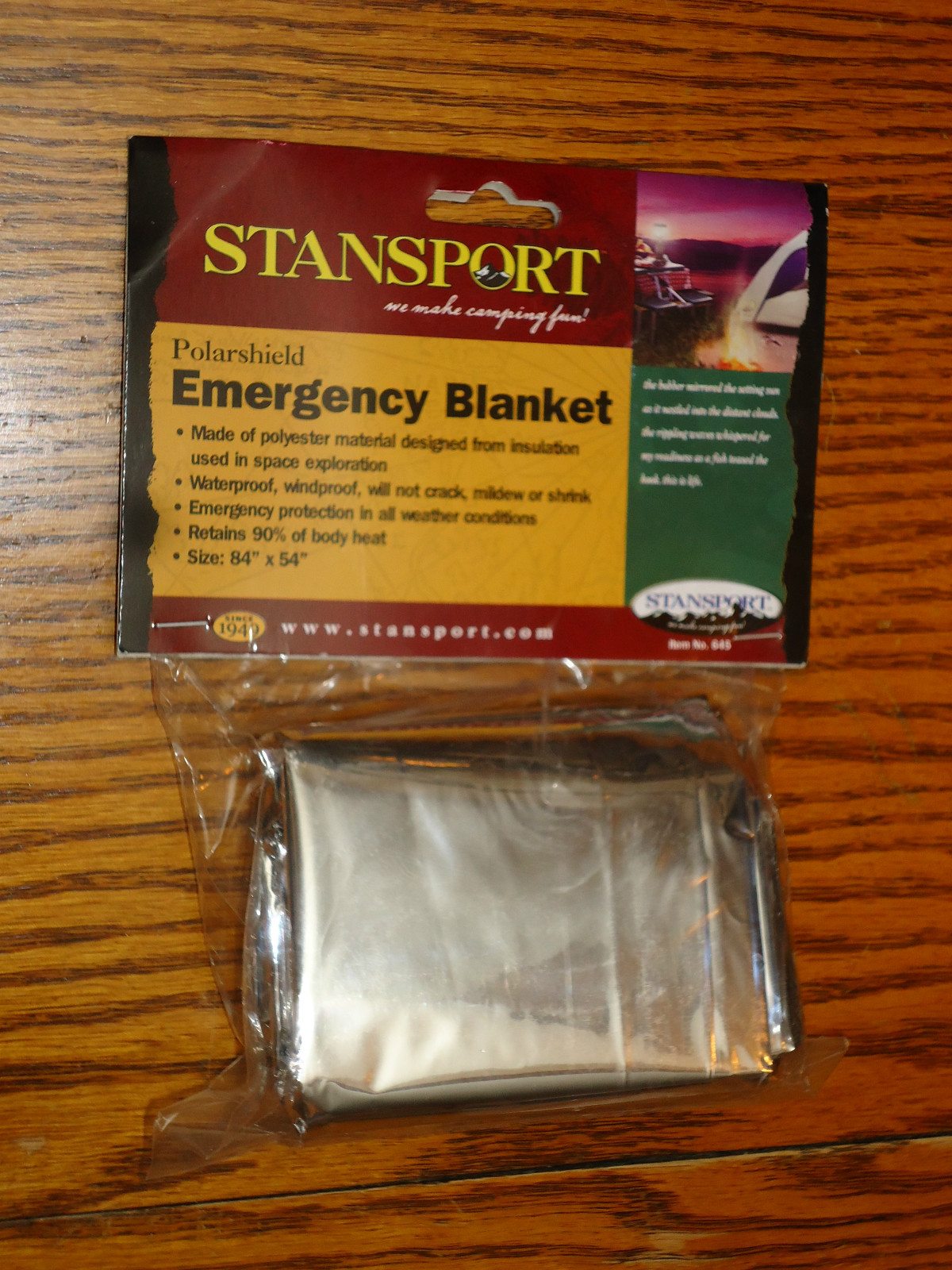 STANSPORT POLARSHIELD POLAR HEAT SHIELD EMERGENCY BLANKET WATERPROOF WINDPROOF