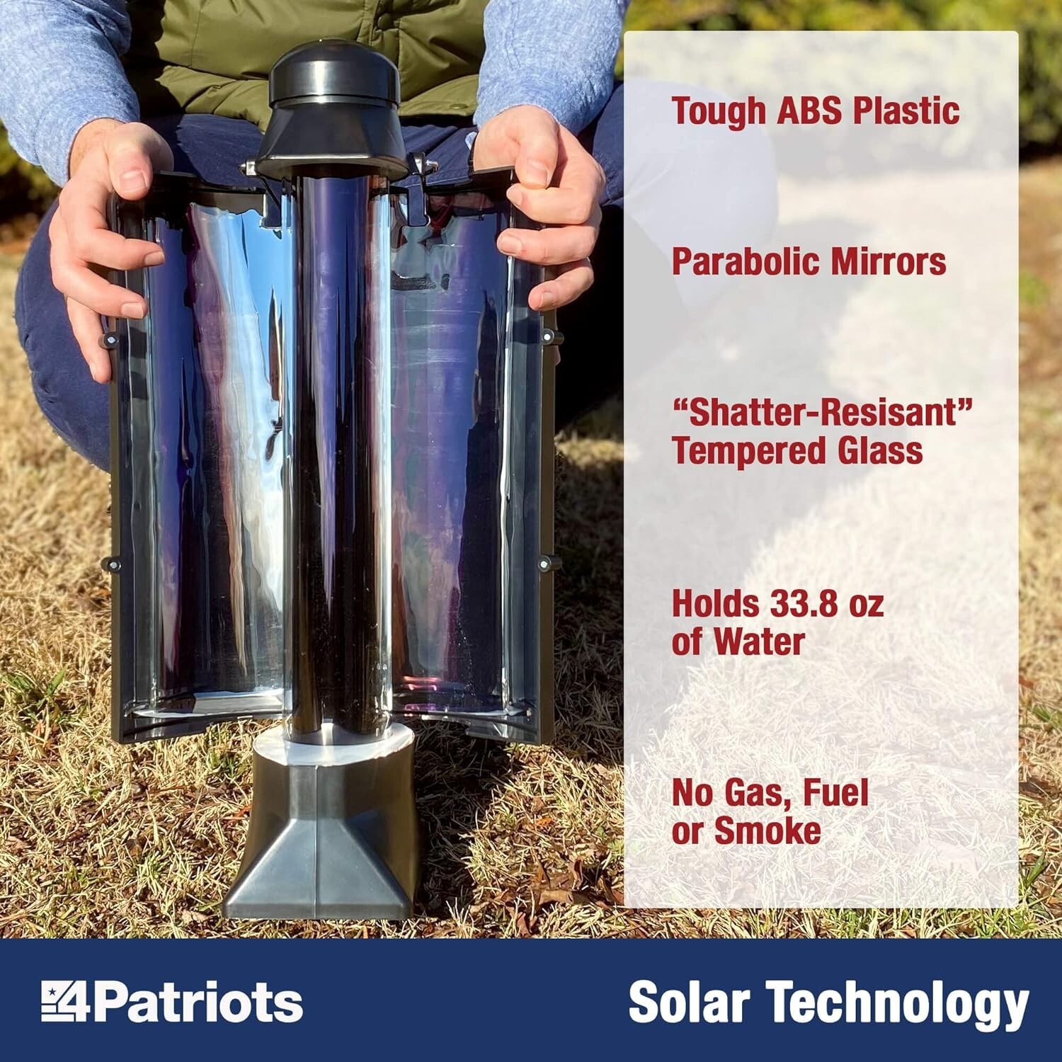 Solar-Powered Water Heater – Portable Thermos Flask for Camping & Backpacking