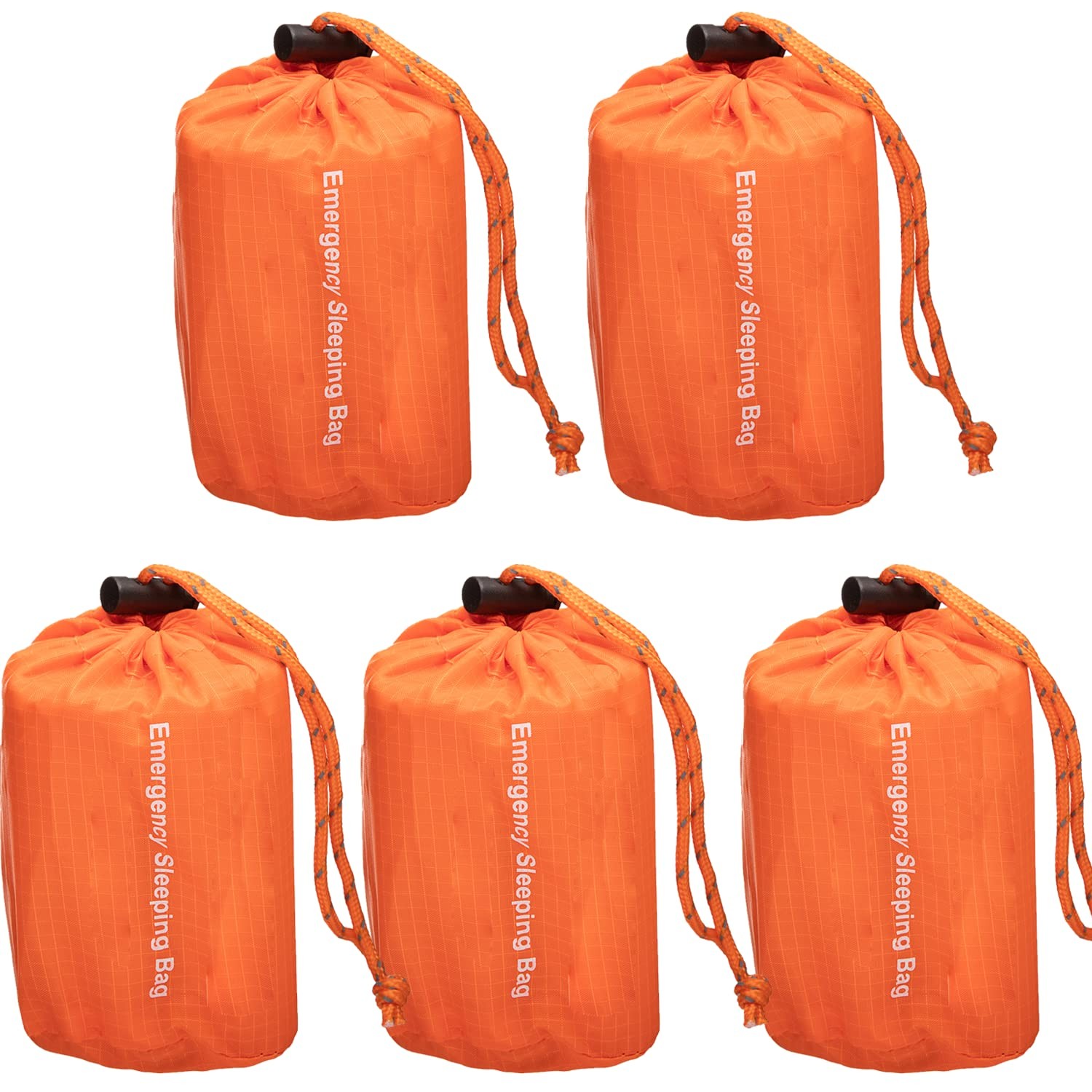 NovaMedic Emergency Sleeping Bag 5 Pack – 84″x36″ Thermal 84 inch x36, Orange