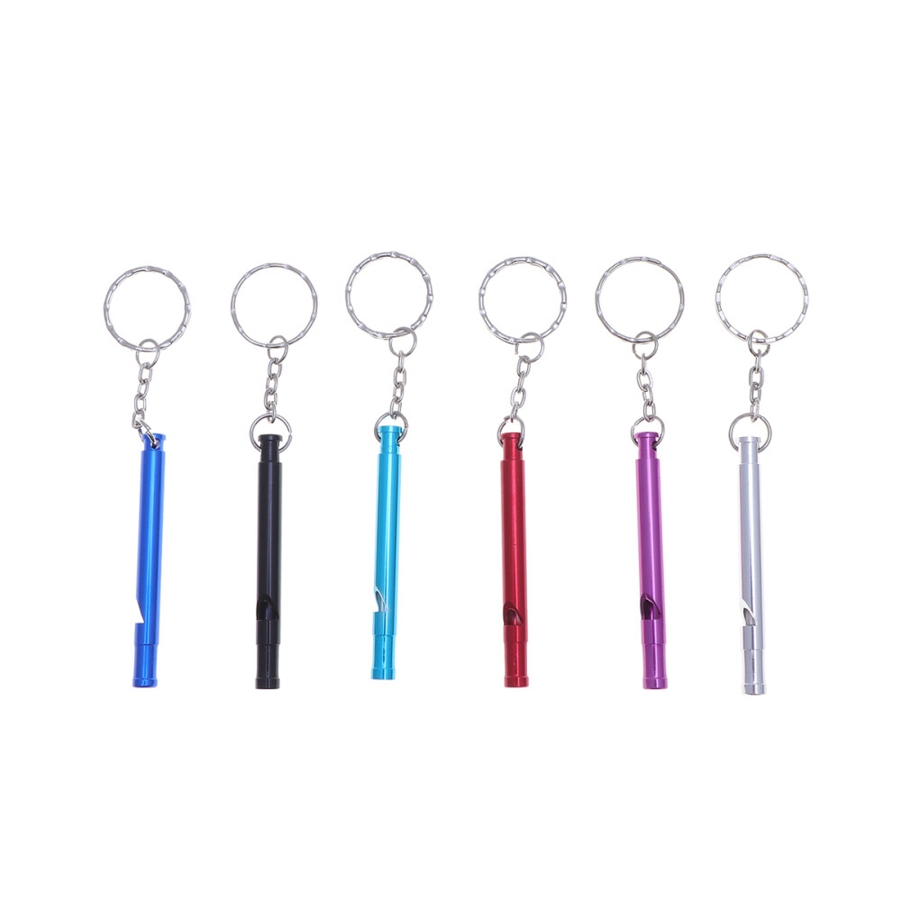 6pcs Hunting Whistle Hiking Whistles Aluminium Key Chain Safety Whistle