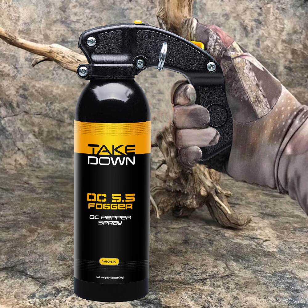 Take Down Pepper Spray w/ Holster OC S.S Fogger 16oz 30ft