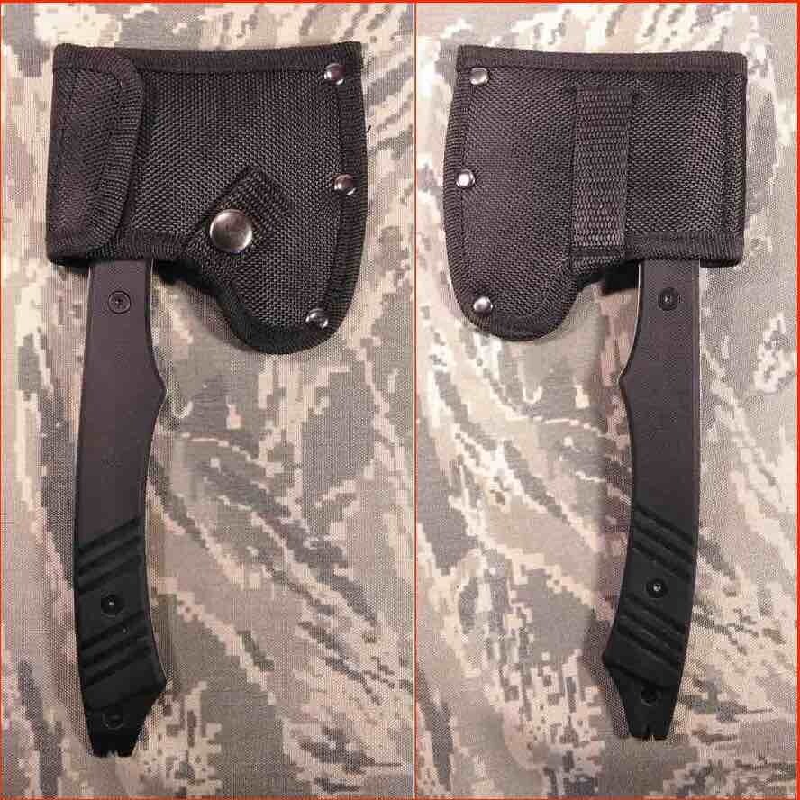 Shovel Pick Trenching Tool + Tactical Knife + Survival Hatchet PryBar Multi