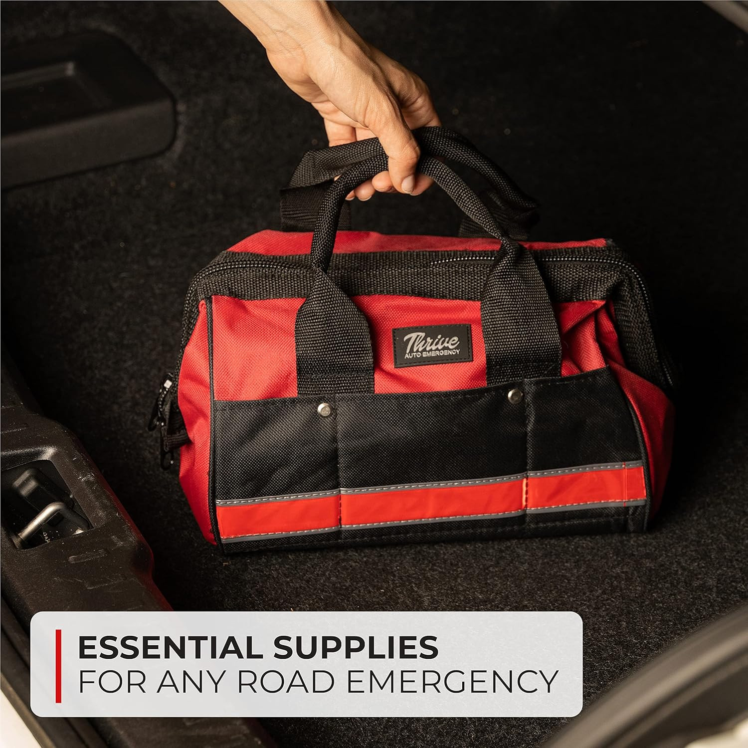 Emergency Car Kit – 104-Piece Set, Red Canvas Bag – Survival Gear & Vehicle Esse