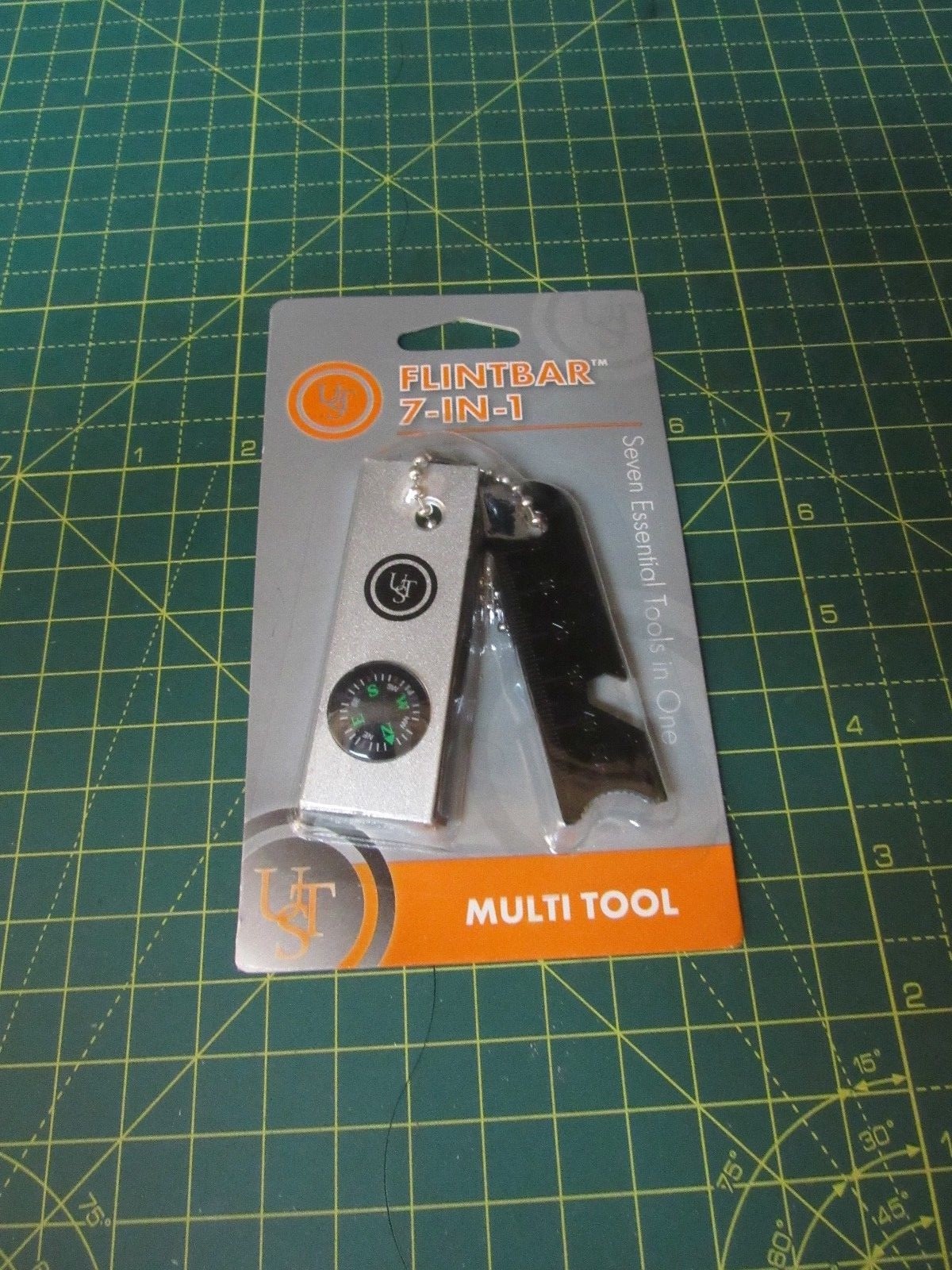 FLINTBAR 7-in-1 Firestarting Multi-Tool: Compass, Ferro Rod, Signal Mirror ##