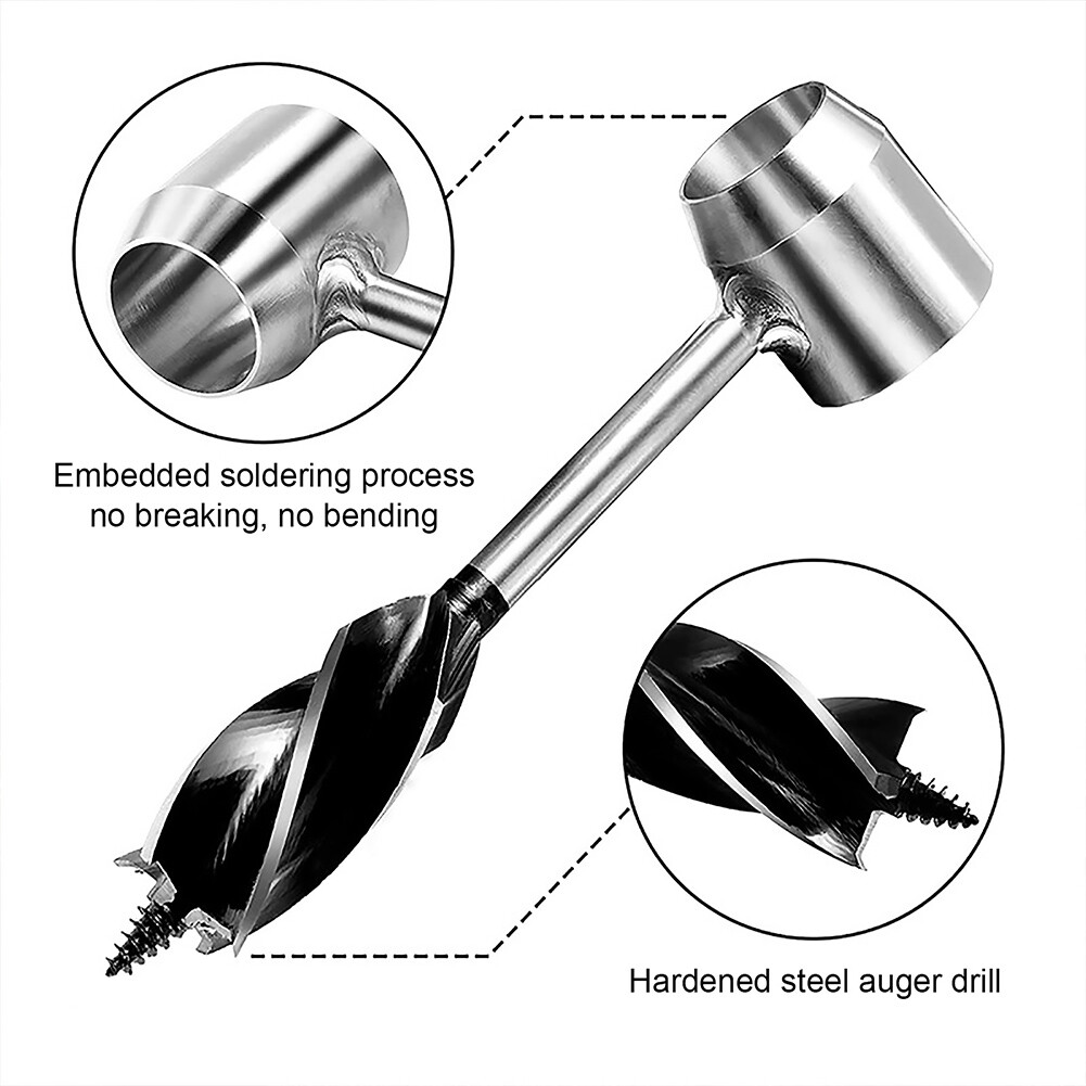 Outdoor Survival Gear Hand Auger Wrenches with Leather Case Drill Wood Pegs