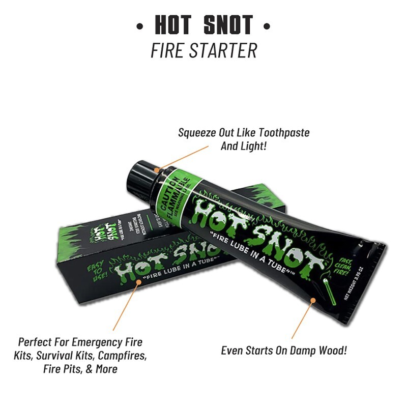 Hot Snot Fire Starter Fire Paste Fire Lube in Tube Quick & Clean Firestarter Kit