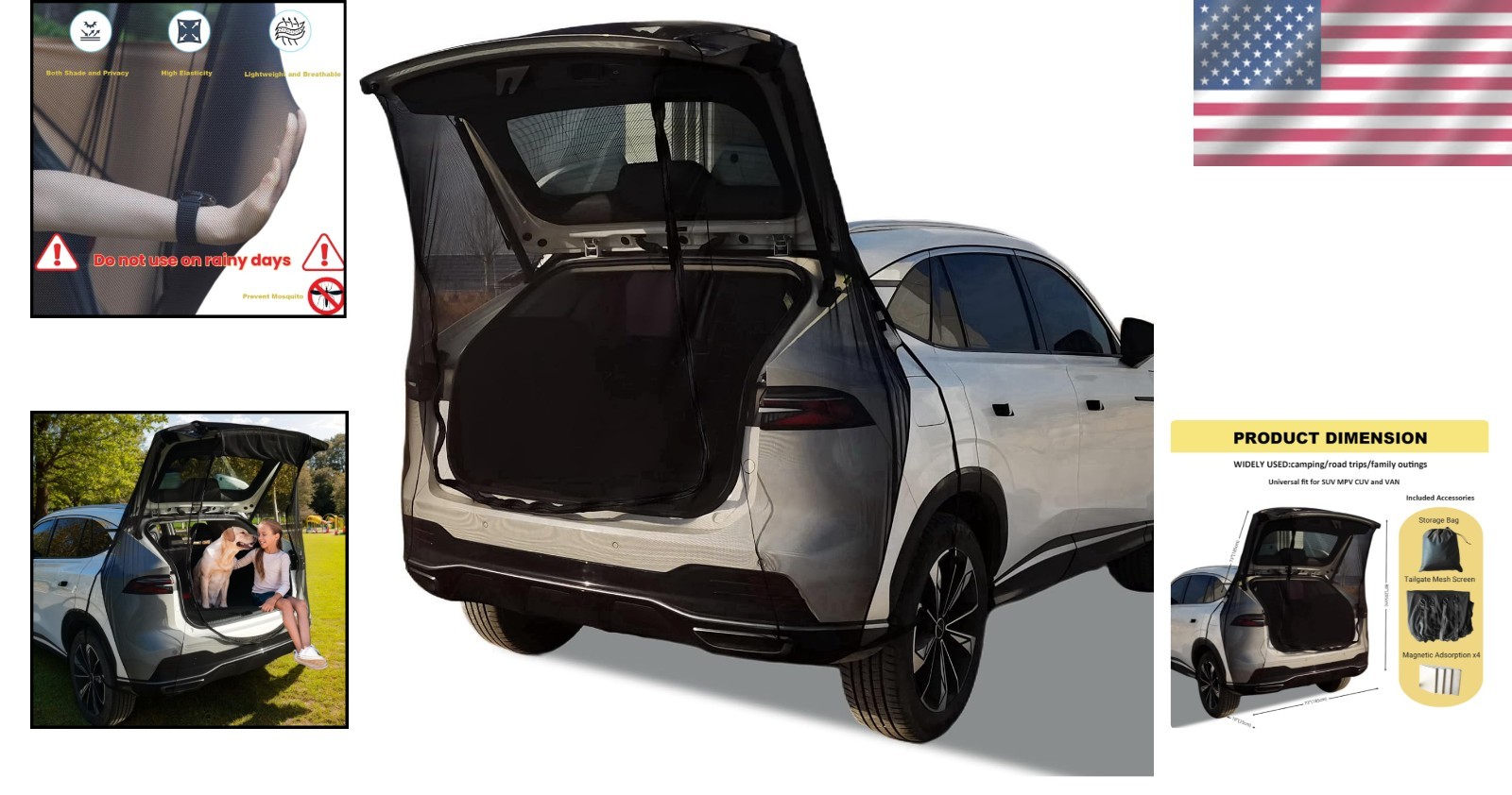 SUV Tailgate Mesh Screen – Enhance Ventilation & Mosquito Protection for Camping