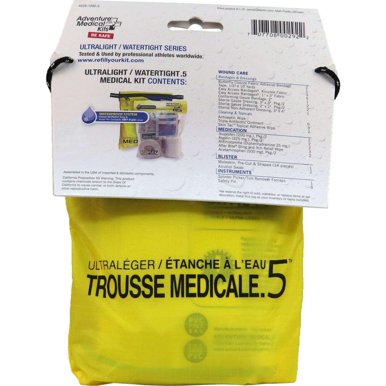 Ultralight/Watertight .5 First Aid Medical Kit Hiking, Kayaking, Skiing, Biking