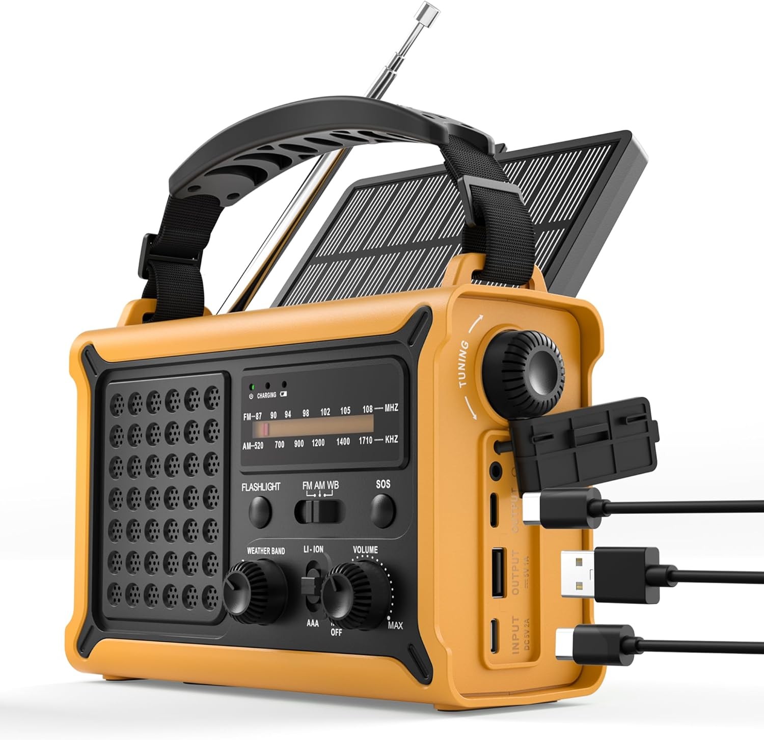 Hand Crank Emergency Radio Solar with 12000mAh Power Bank, NOAA/AM/FM/Weather Al
